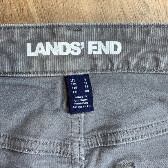 Lands End Straight Leg Mid Rise Gray Corduroys Size 8 - Picture 5 of 11